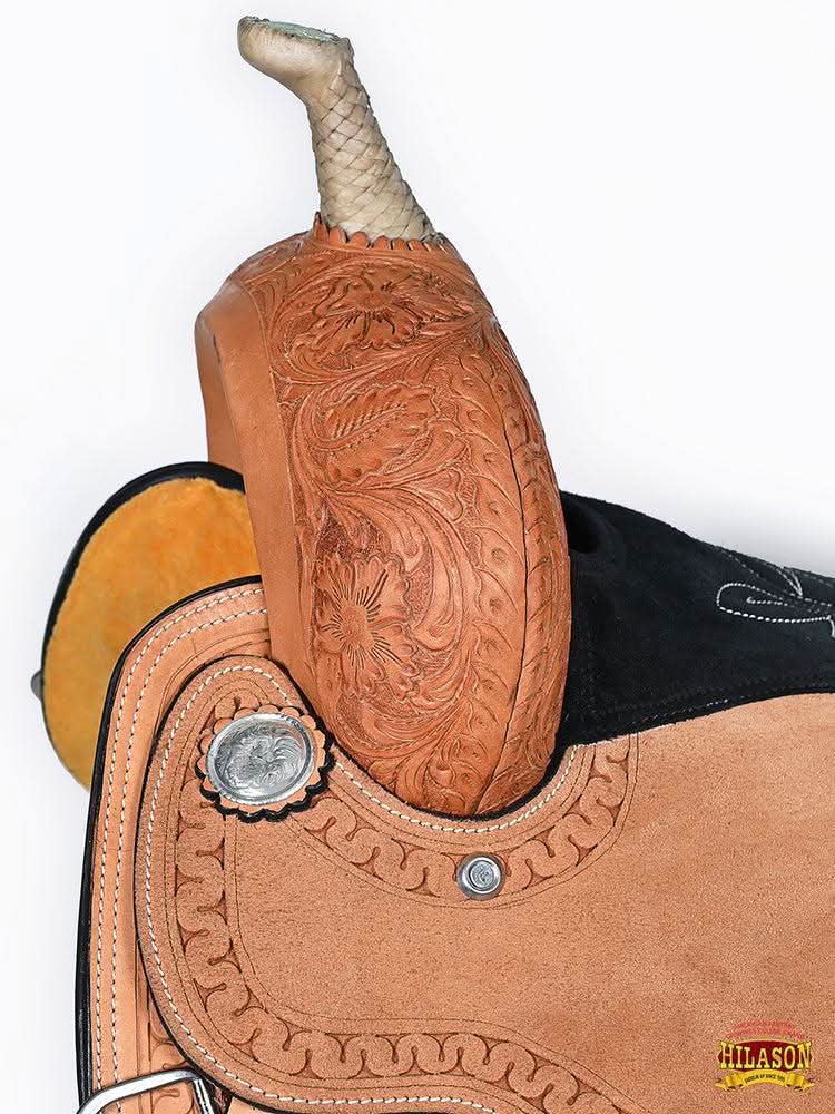Hilason Western Horse Barrel Racing Trail Pleasure Tan American Leather Saddle