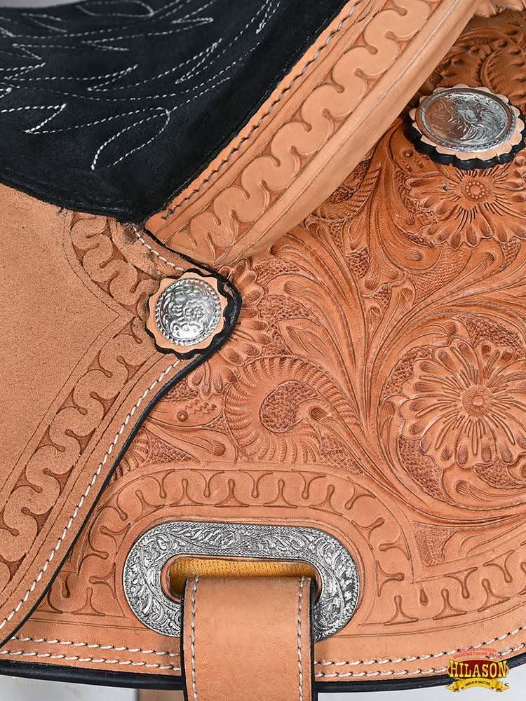 Hilason Western Horse Barrel Racing Trail Pleasure Tan American Leather Saddle