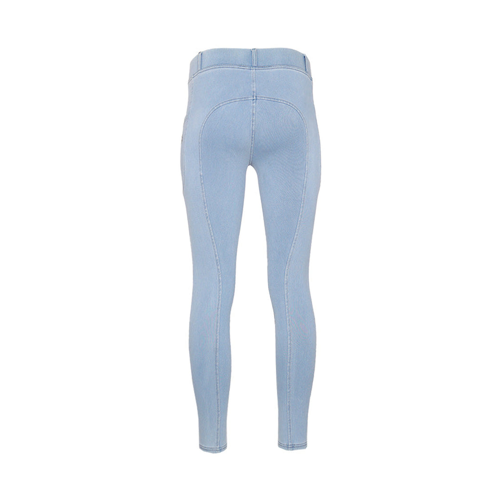 Equine Couture Ladies Denim Silicon Knee Patch Tights with Phone Pocket
