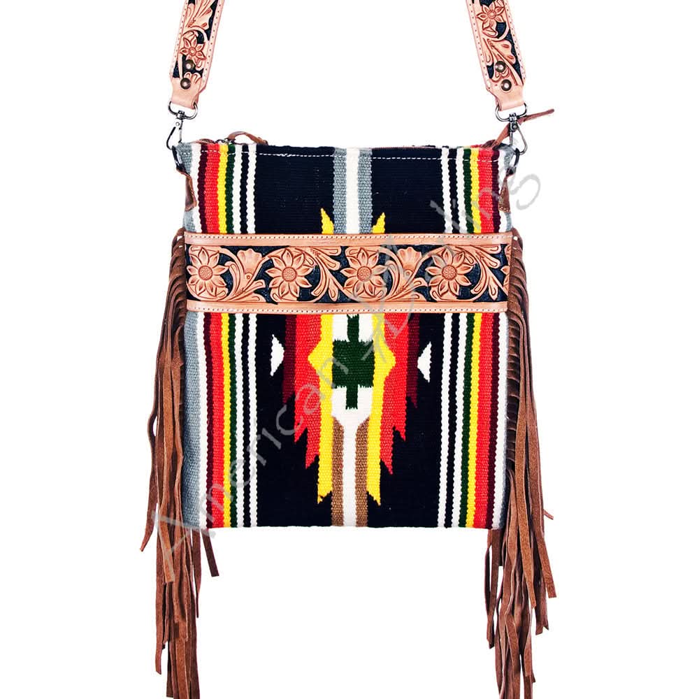 American Darling Cross Body Hand Tooled Saddle Blanket Genuine Leather Women Bag Western Handbag Purse