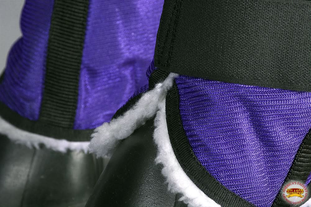 Hilason Western Horse Fly Boots W/ Fleece Uv Protection Insects Purple