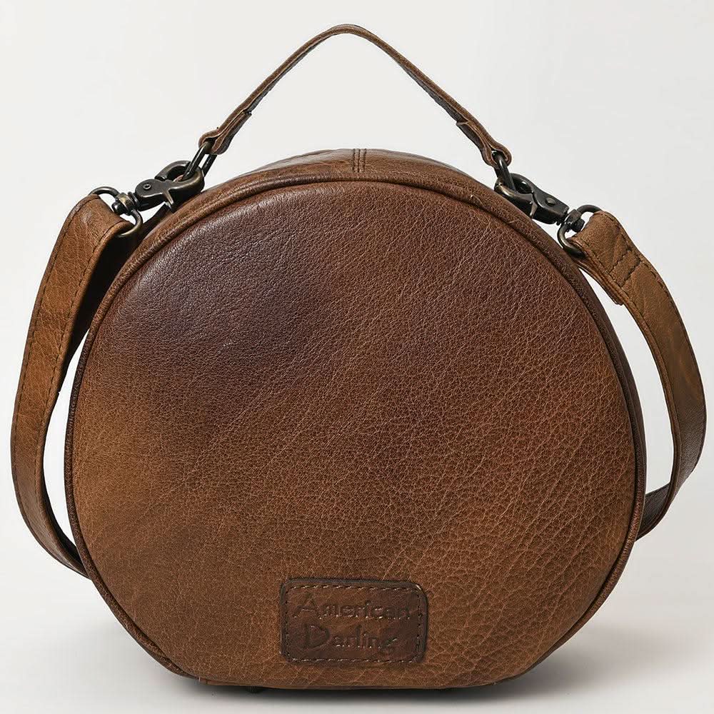 American Darling ADBG352BRW Canteen Hair On Genuine Leather Women Bag Western Handbag Purse