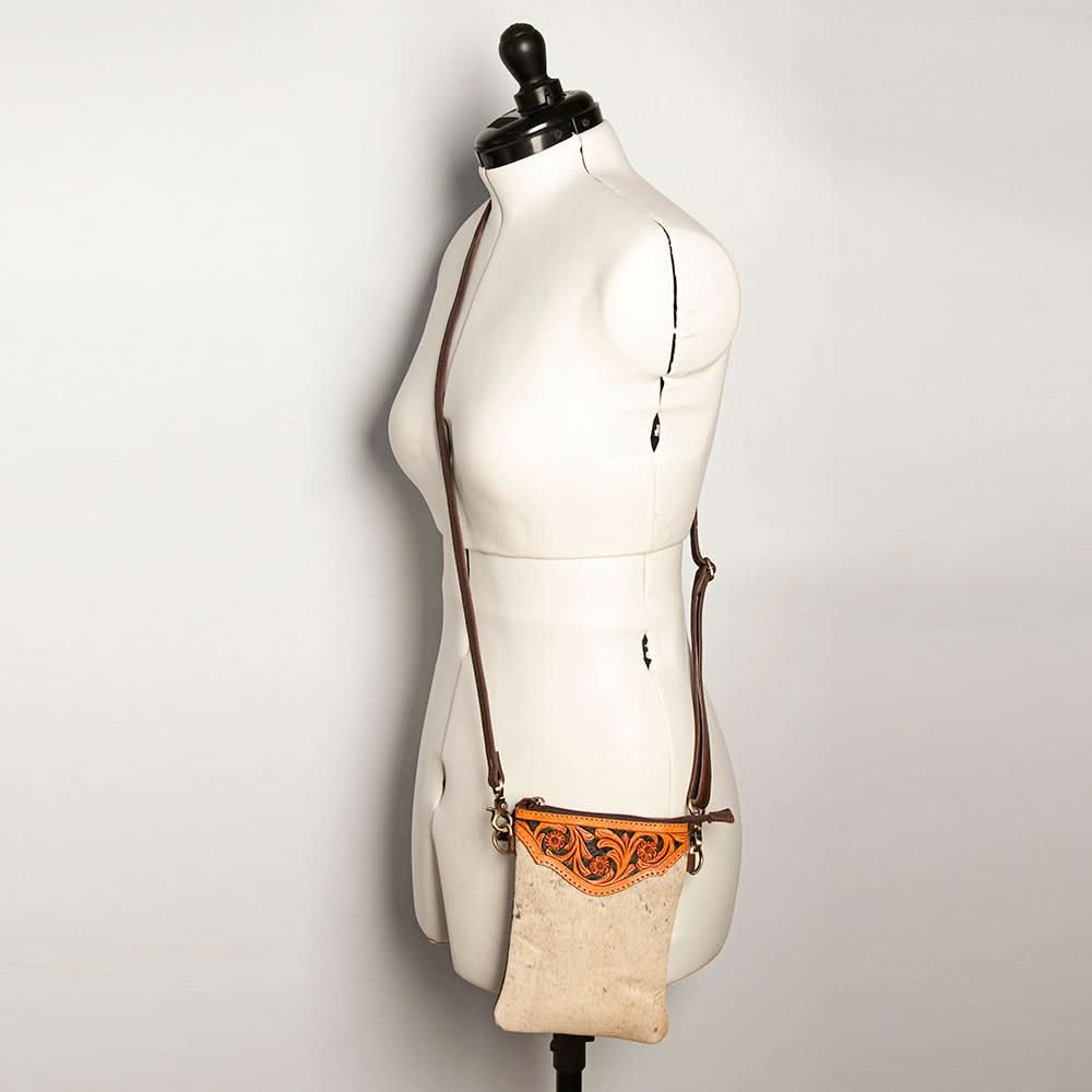 American Darling Hand Tooled Hair On Genuine Leather Women Bag Western Handbag Purse