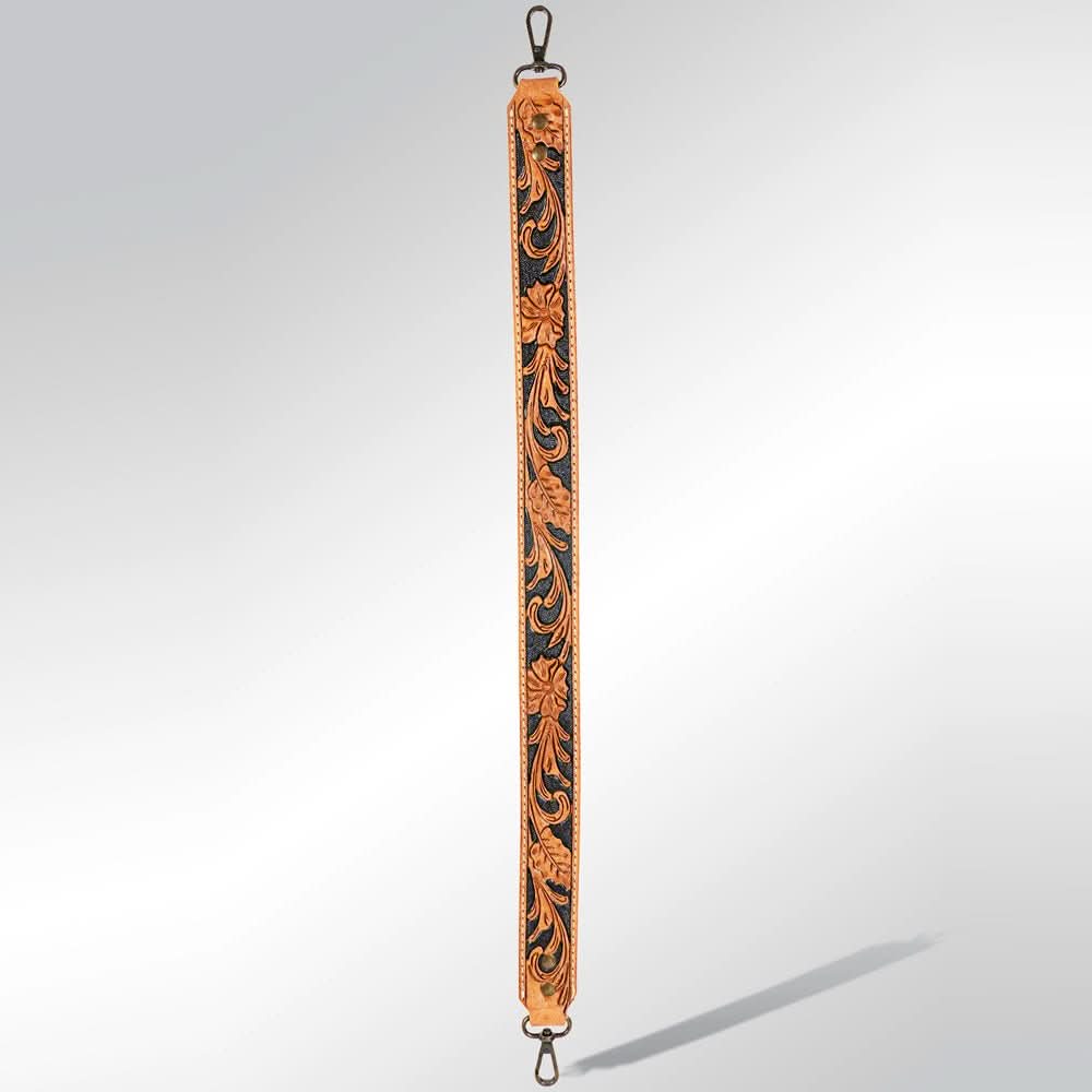 American Darling ADBT102-48 Hand Tooled Genuine Leather Crossbody Handle Strap For Bags