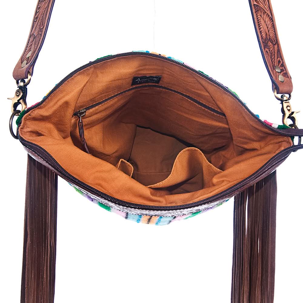 American Darling ADBGZ105R Signature Crossbody Hand Tooled Saddle Blanket Genuine Leather Women Bag Western Handbag Purse