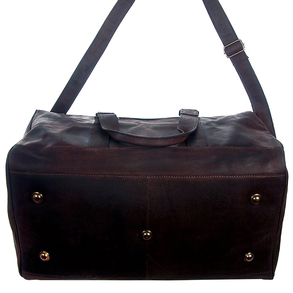 American Darling ADBG474BRWBK Duffel Hair On Genuine Leather Women Bag Western Handbag Purse