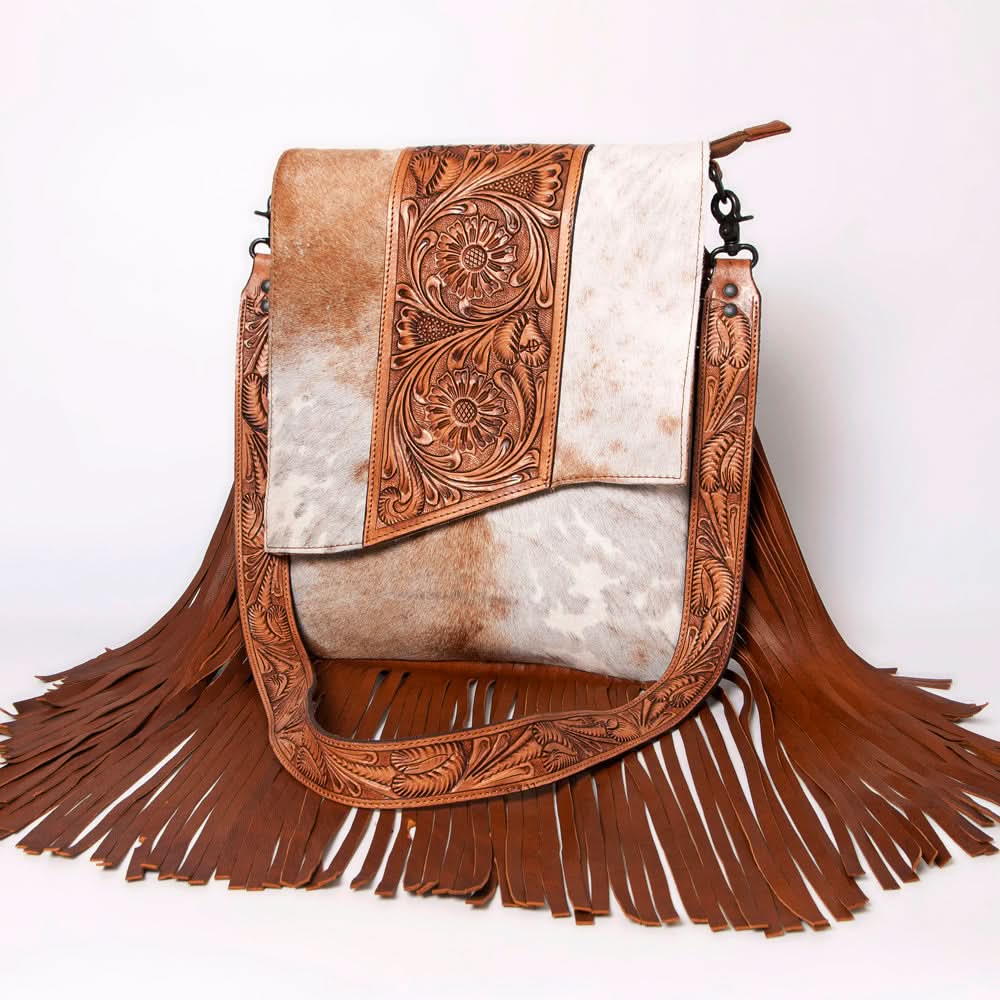 American Darling Cross Body I Hand Tooled Hair On Genuine Leather Women Bag Western Handbag Purse