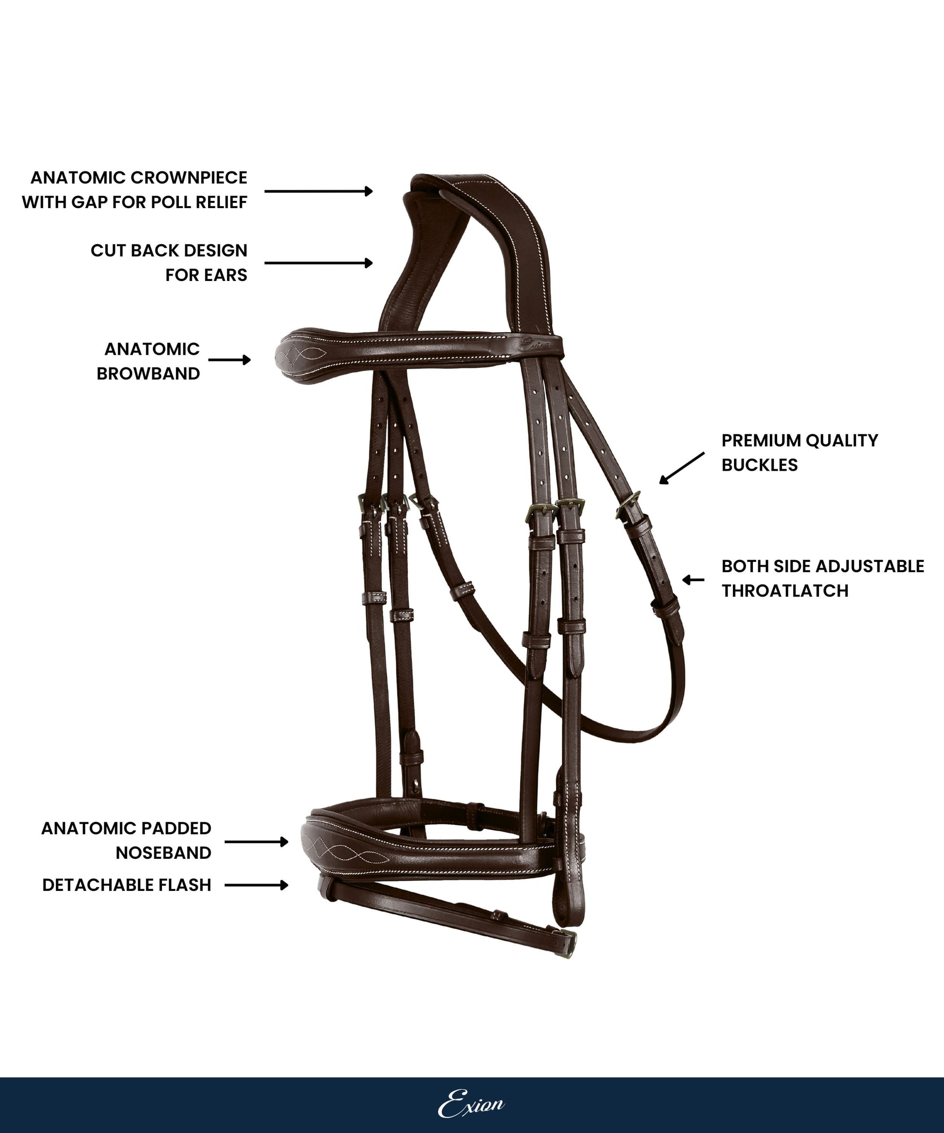 ExionPro 'Perseus' Anatomical Jumping Bridle with Reins