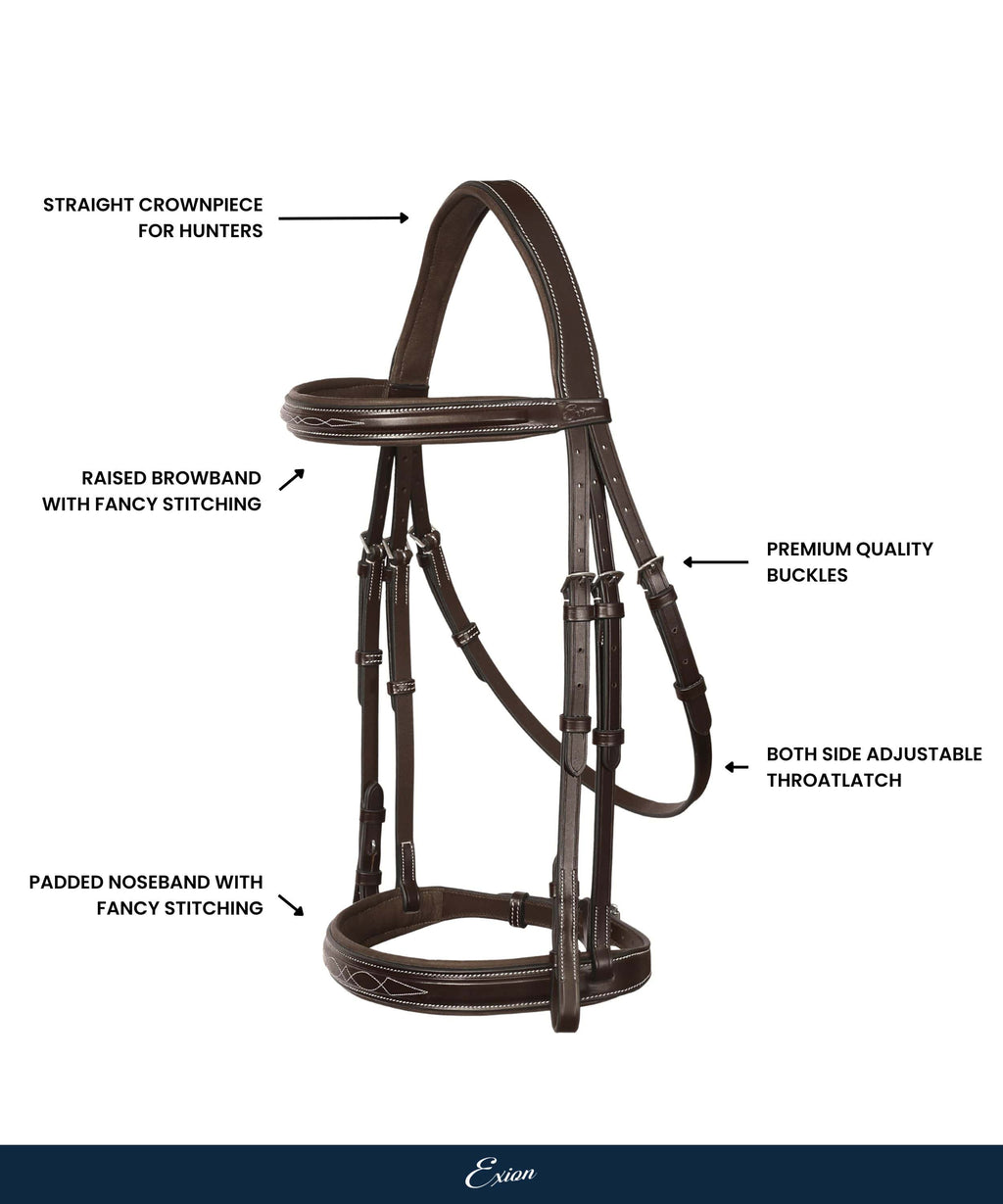 ExionPro 'Hercules' Padded Hunter Bridle with Reins
