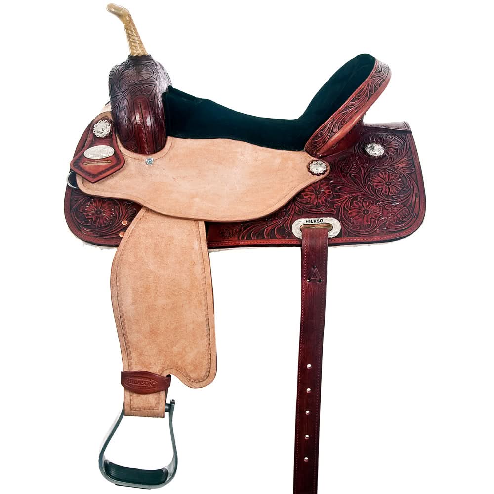 Flex Tree Western Horse Saddle Hilason In American Leather Barrel Trail
