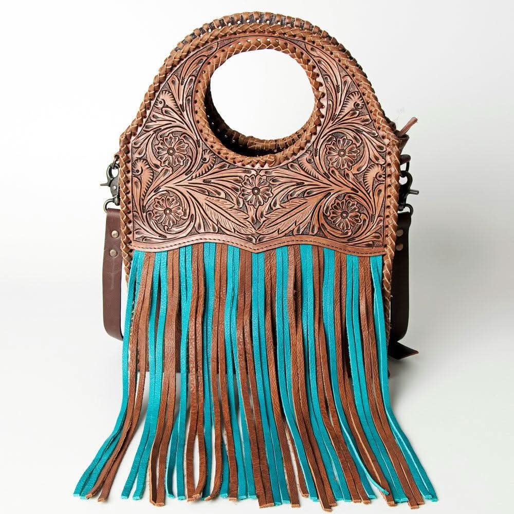 American Darling ADBGH117 Clutch Hand Tooled Genuine Leather Women Bag Western Handbag Purse