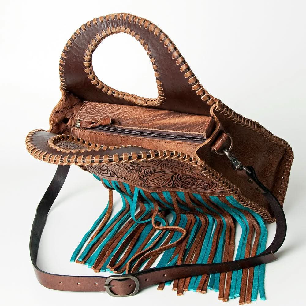 American Darling ADBGH117 Clutch Hand Tooled Genuine Leather Women Bag Western Handbag Purse