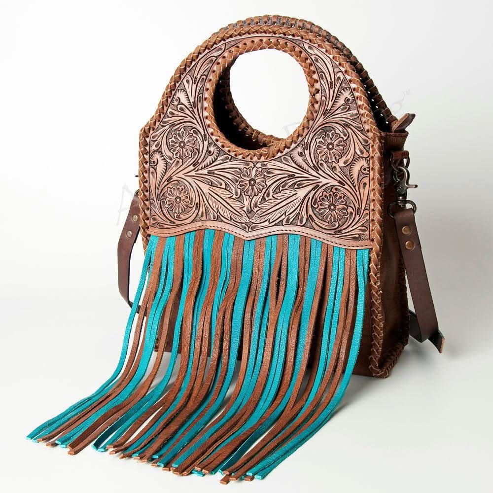 American Darling ADBGH117 Clutch Hand Tooled Genuine Leather Women Bag Western Handbag Purse