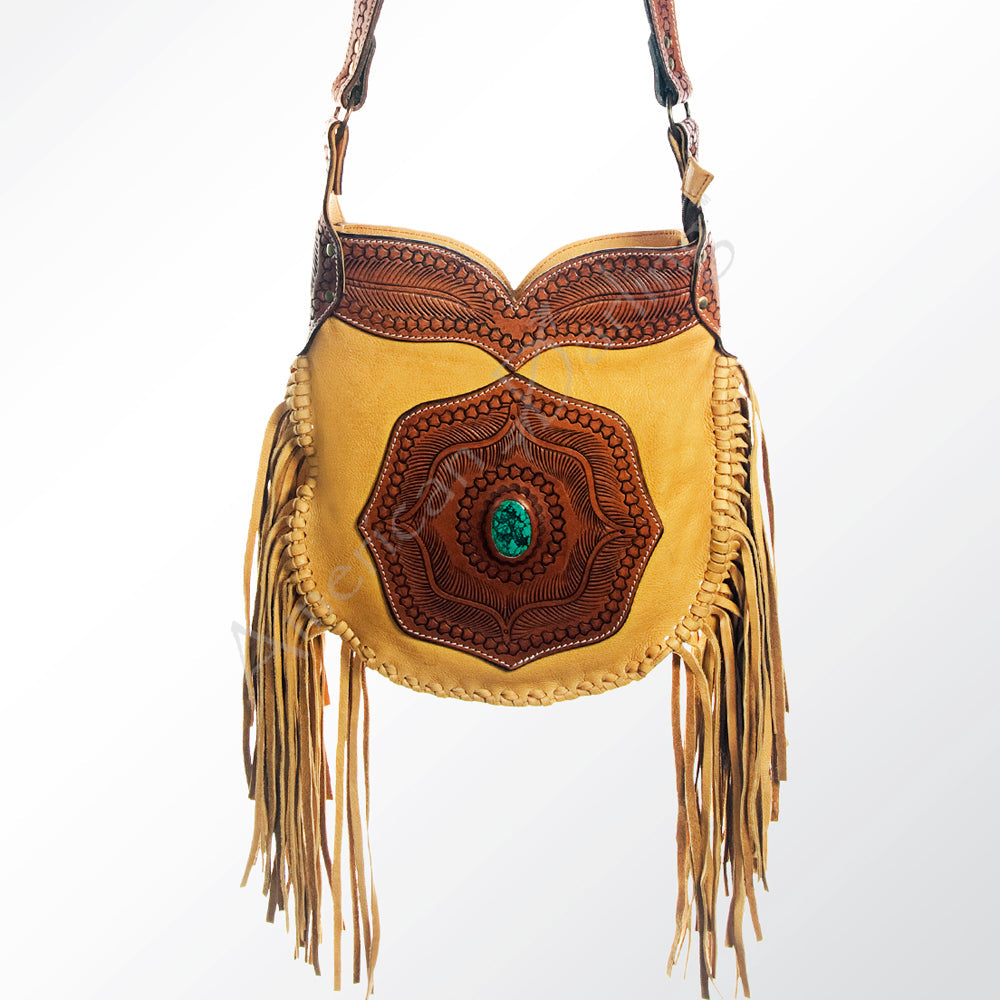 American Darling ADBGH129 Messenger Hand Tooled Genuine Leather Women Bag Western Handbag Purse