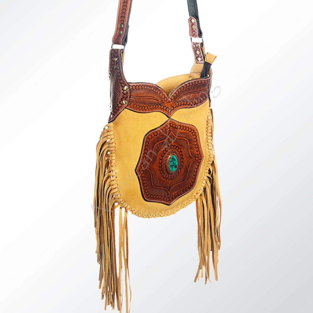 American Darling ADBGH129 Messenger Hand Tooled Genuine Leather Women Bag Western Handbag Purse