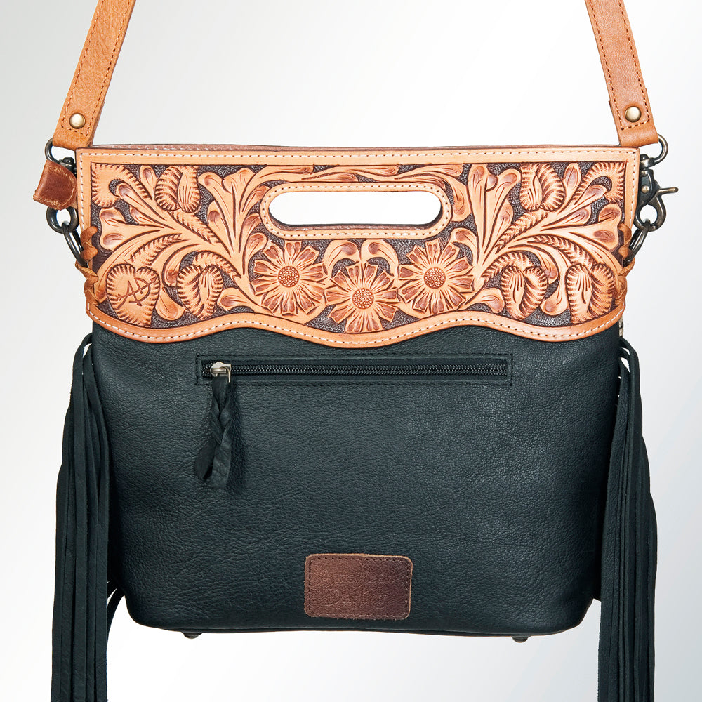 American Darling Clutch Hand Tooled Saddle Blanket Fabric Genuine Leather Western Women Bag Handbag Purse | Purses for Cute