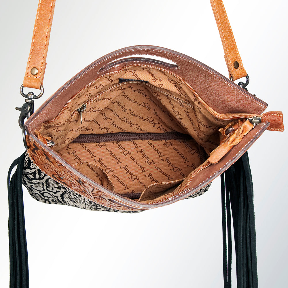 American Darling Clutch Hand Tooled Saddle Blanket Fabric Genuine Leather Western Women Bag Handbag Purse | Purses for Cute