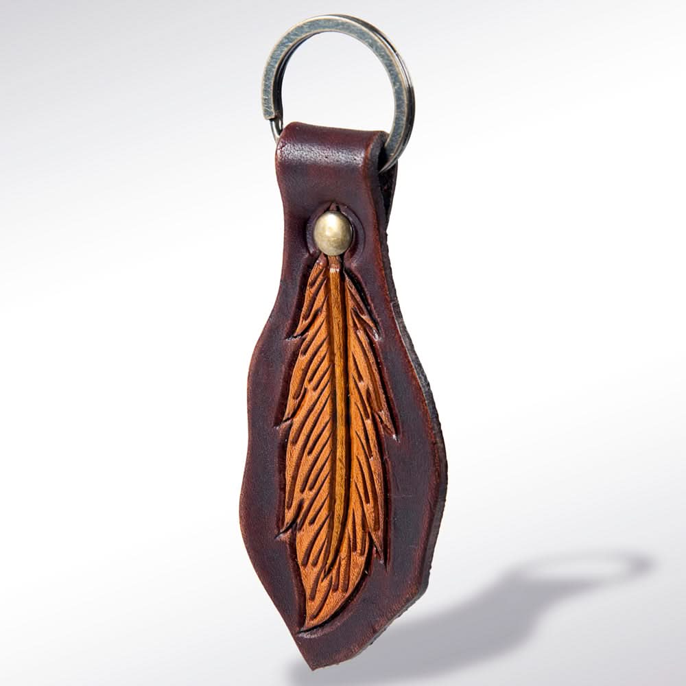 American Darling ADKR159 Hand Tooled Carved Genuine Leather Keyring