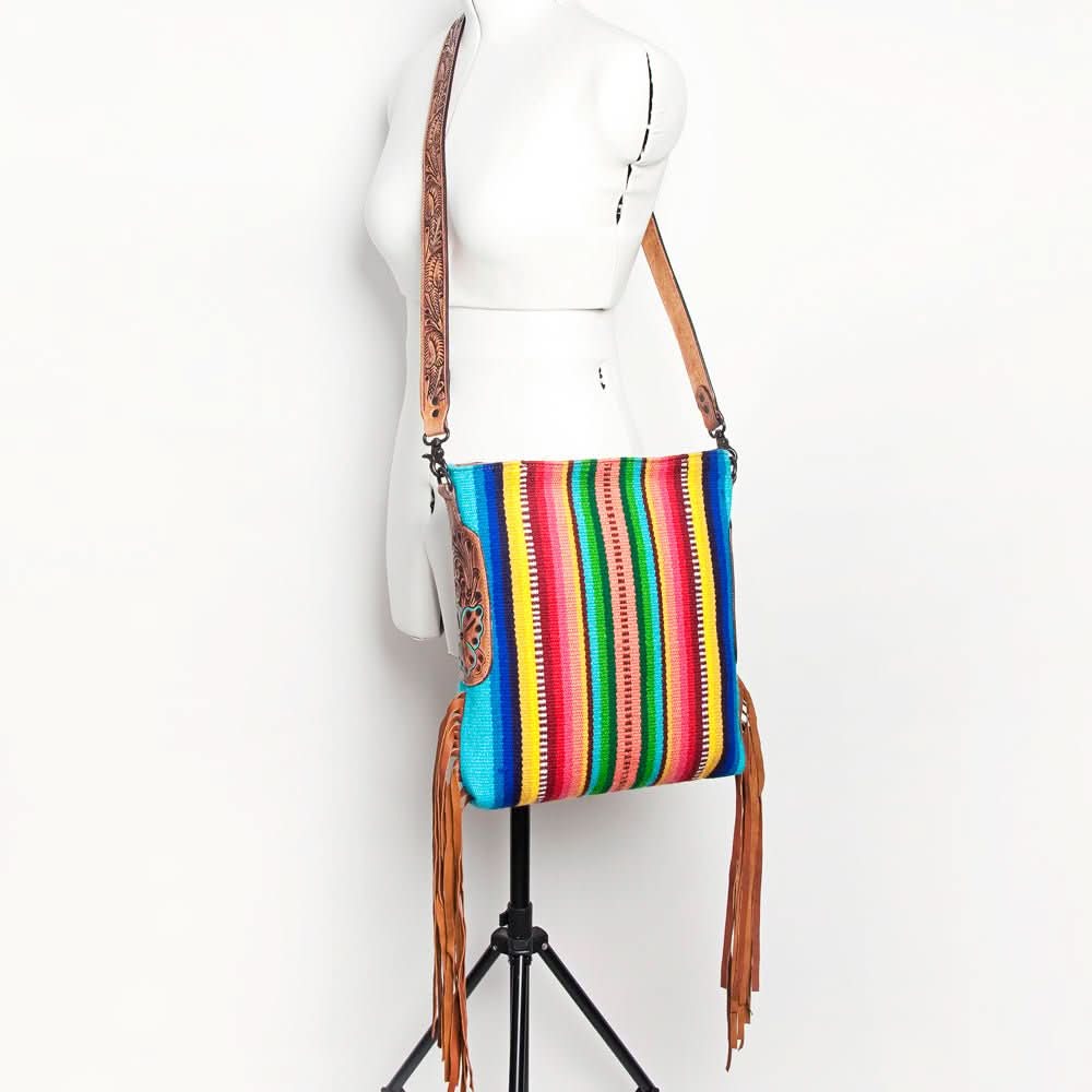 American Darling ADBGZ181 Messenger Saddle Blanket Genuine Leather Women Bag Western Handbag Purse