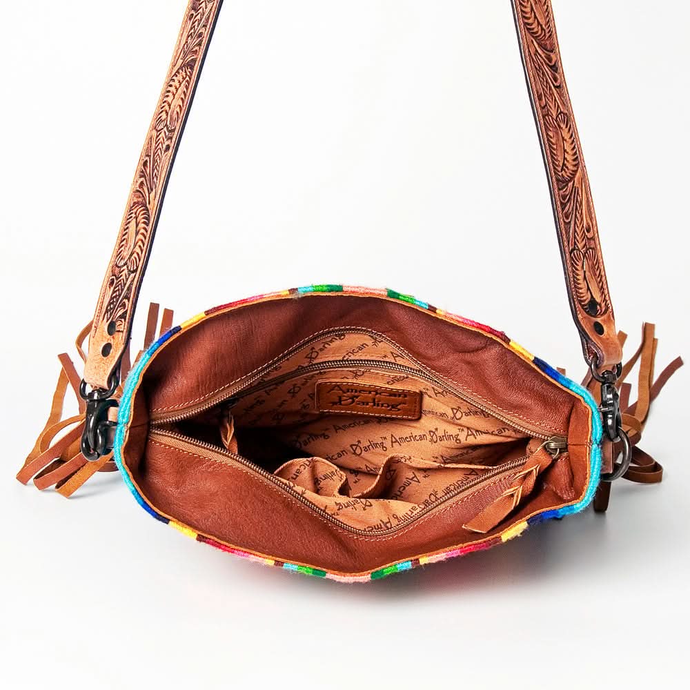 American Darling ADBGZ181 Messenger Saddle Blanket Genuine Leather Women Bag Western Handbag Purse