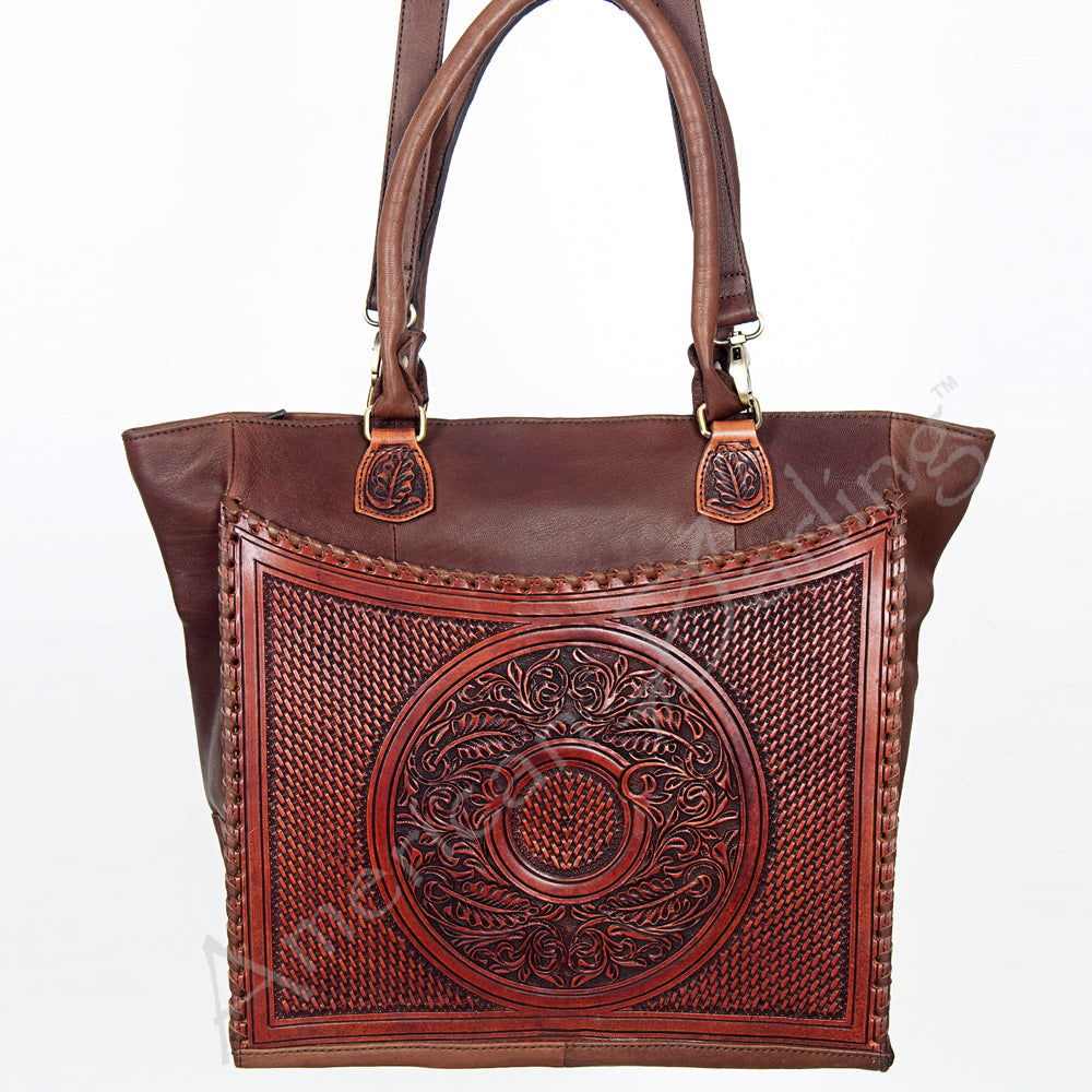 American Darling ADBGI114 Tote Hand Tooled Genuine Leather Women Bag Western Handbag Purse