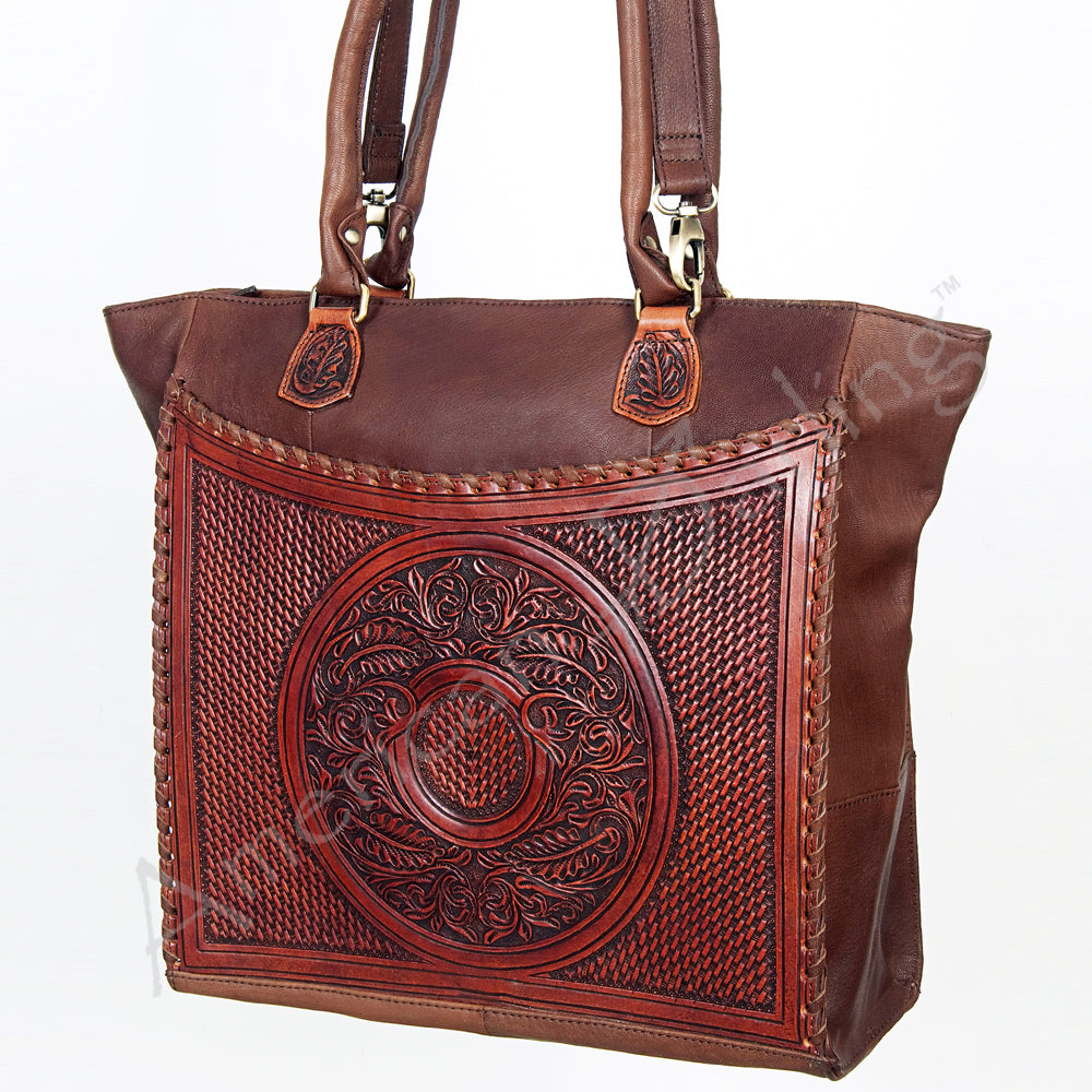 American Darling ADBGI114 Tote Hand Tooled Genuine Leather Women Bag Western Handbag Purse