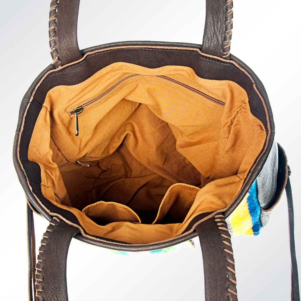 American Darling ADBGZ194F15 Tote Saddle Blanket Genuine Leather Women Bag Western Handbag Purse