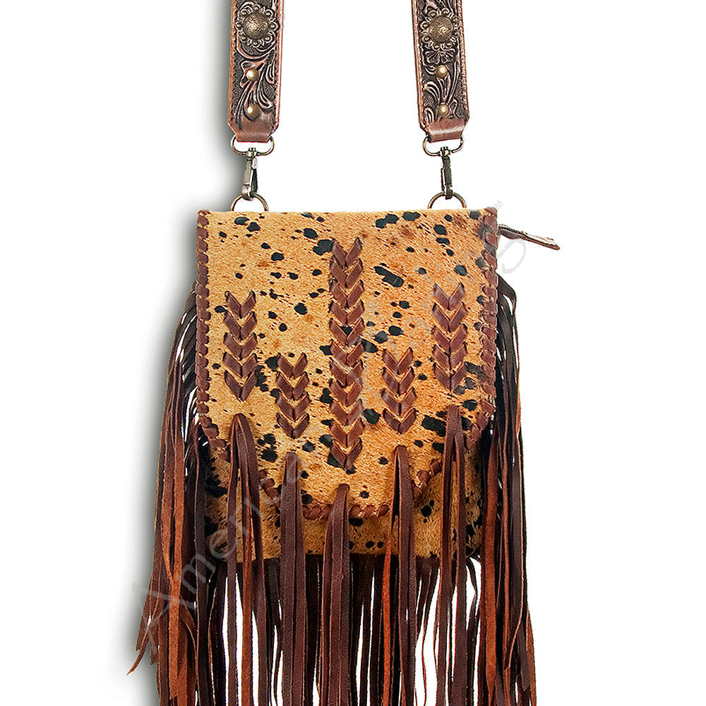 American Darling ADBG522BRAC2 Crossbody Hair-On Genuine Leather Women Bag Western Handbag Purse