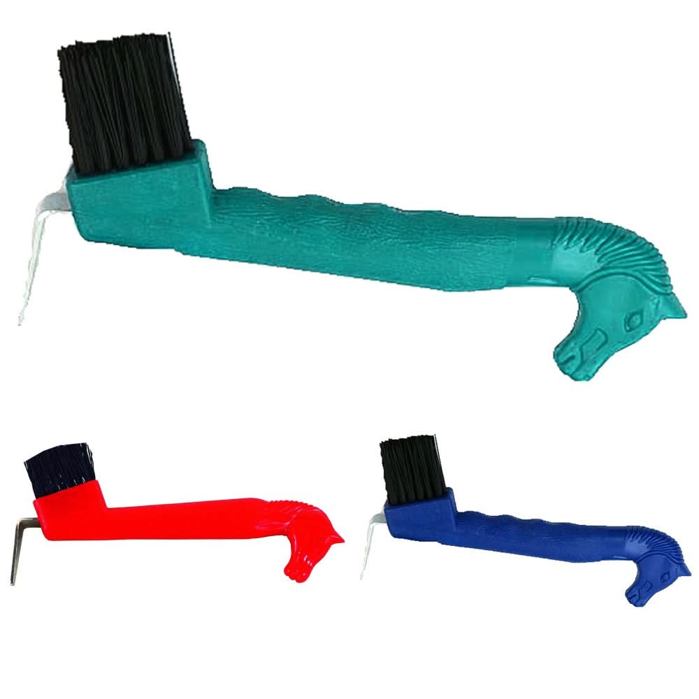 Hilason Horsehead Hoof Pick W/ Brush Durable Long Lasting