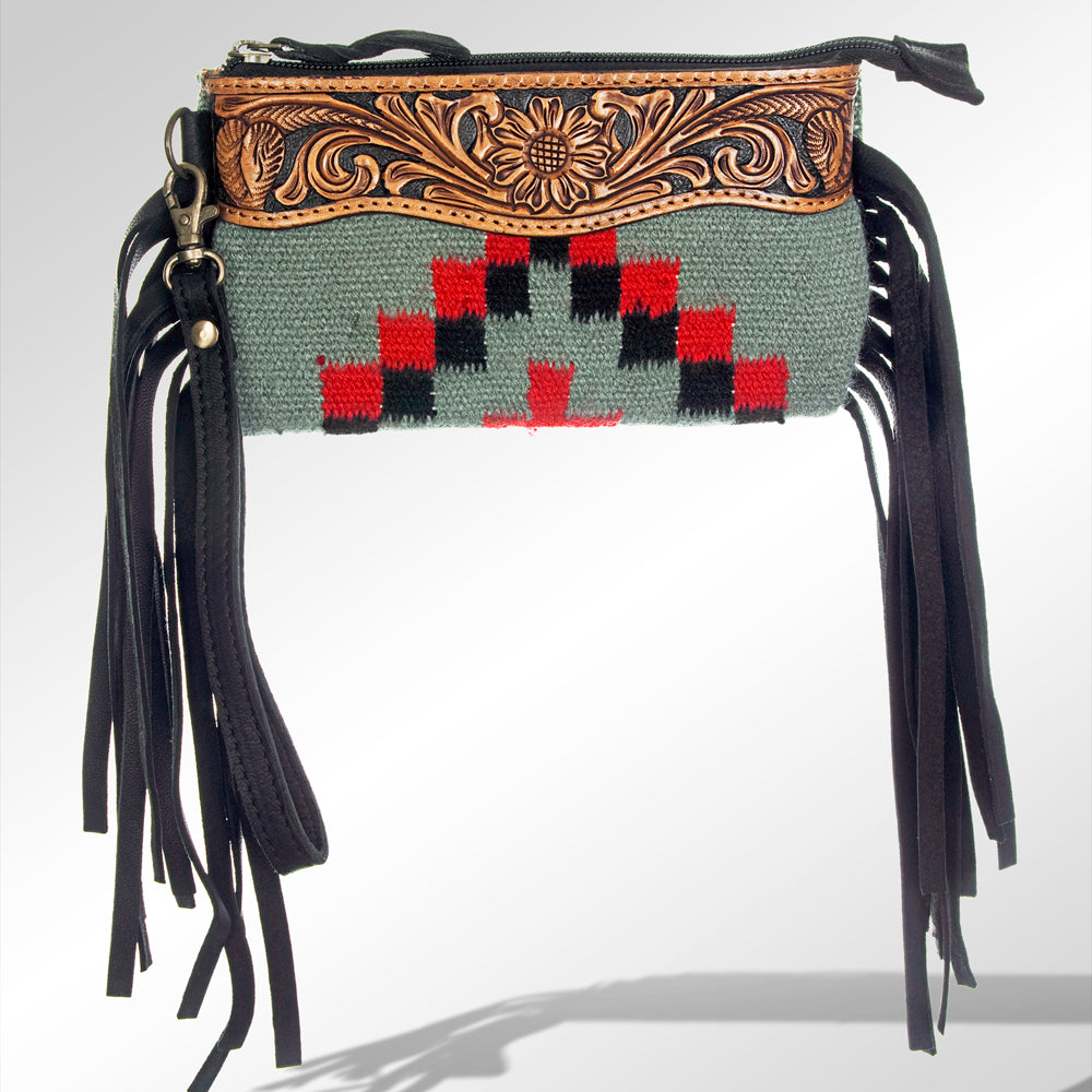 American Darling ADBGZ232 Wallet Hand Tooled Saddle Blanket Genuine Leather Women Bag Western Handbag Purse