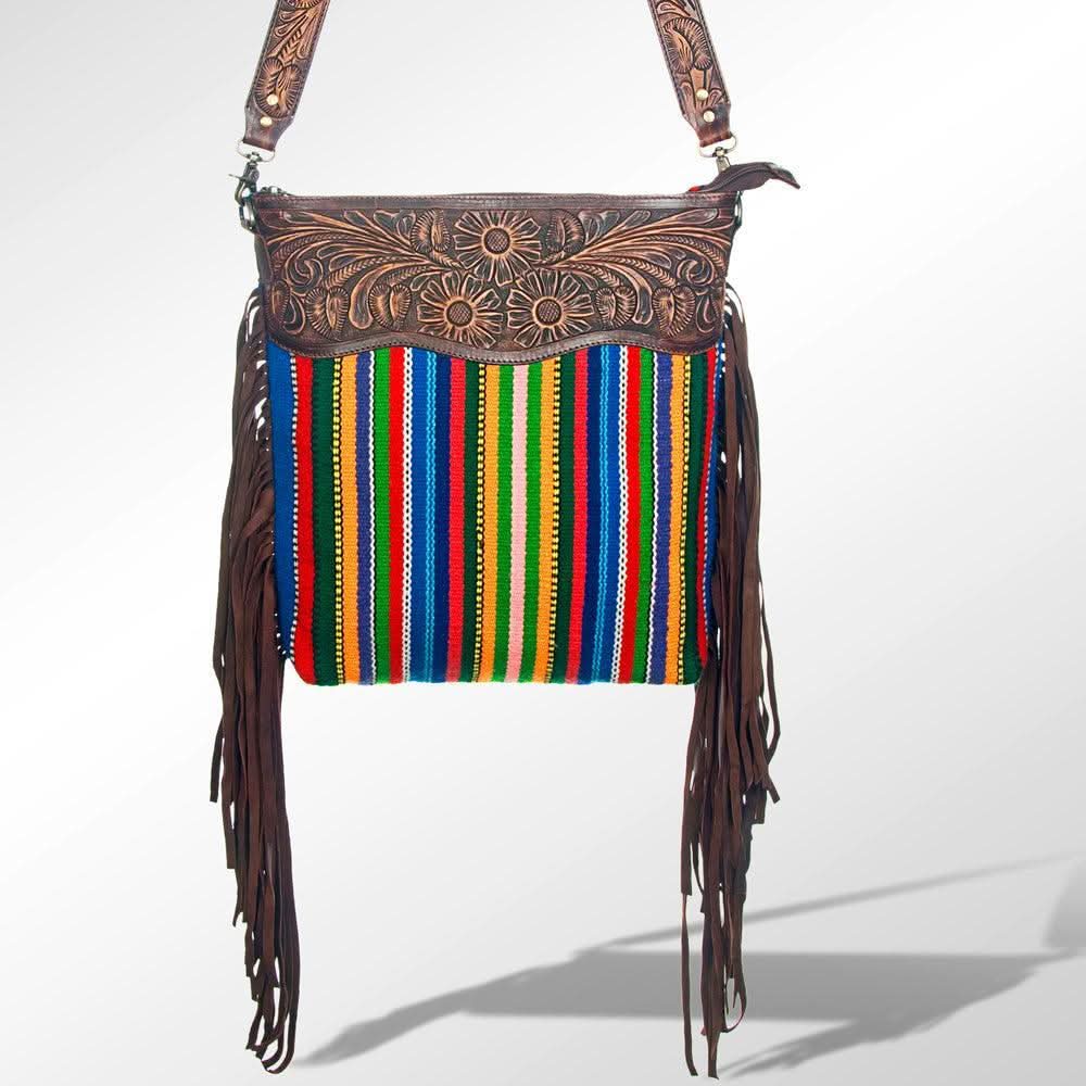 American Darling ADBGZ243 Signature Crossbody Hand Tooled Saddle Blanket Genuine Leather Women Bag Western Handbag Purse