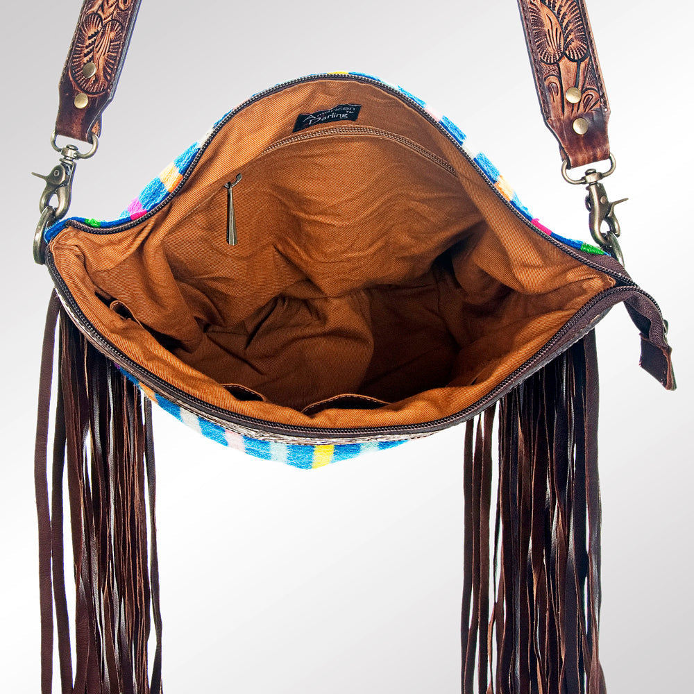 American Darling ADBGZ244 Signature Crossbody Hand Tooled Saddle Blanket Genuine Leather Women Bag Western Handbag Purse