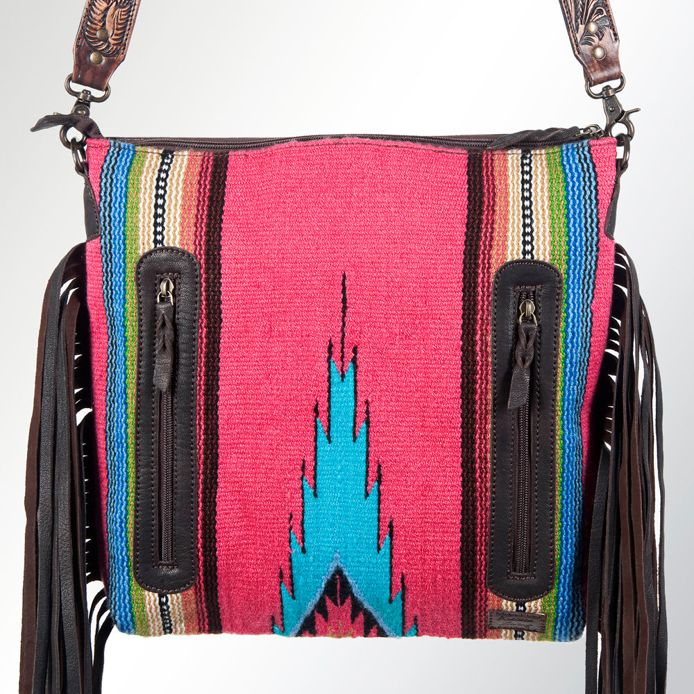 American Darling ADBGZ250 Signature Crossbody Hand Tooled Saddle Blanket Genuine Leather Women Bag Western Handbag Purse