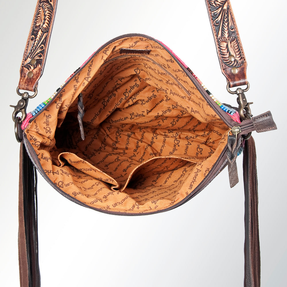 American Darling ADBGZ250 Signature Crossbody Hand Tooled Saddle Blanket Genuine Leather Women Bag Western Handbag Purse