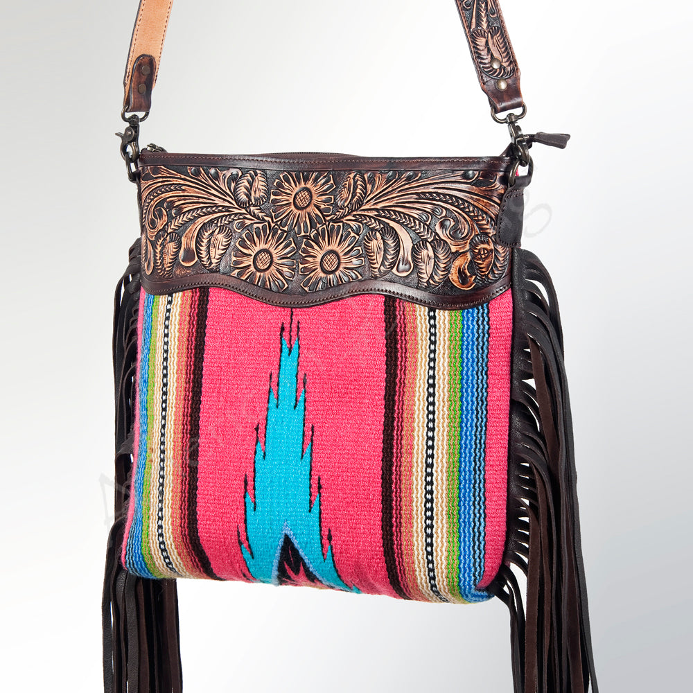 American Darling ADBGZ250 Signature Crossbody Hand Tooled Saddle Blanket Genuine Leather Women Bag Western Handbag Purse