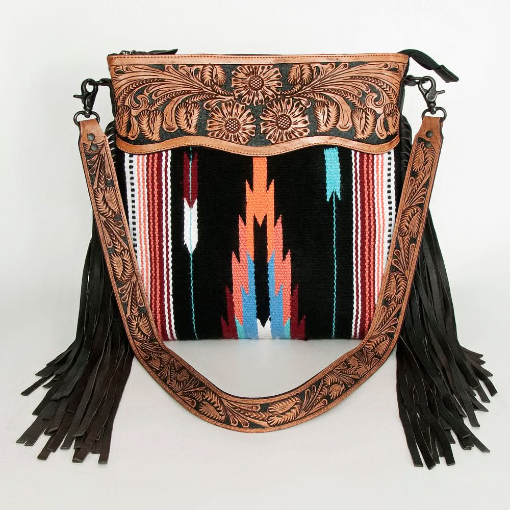 American Darling Signature Crossbody Hand Tooled Saddle Blanket Genuine Leather Women Bag Western Handbag Purse