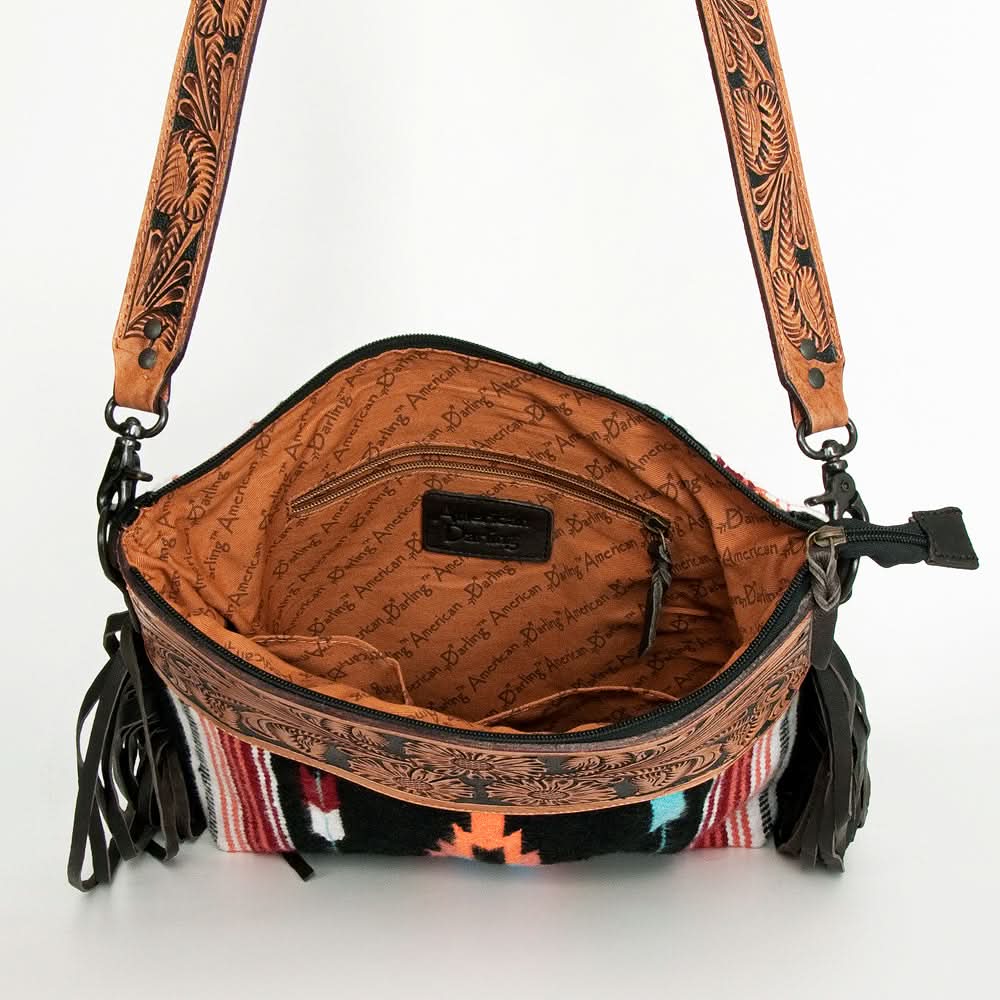 American Darling Signature Crossbody Hand Tooled Saddle Blanket Genuine Leather Women Bag Western Handbag Purse