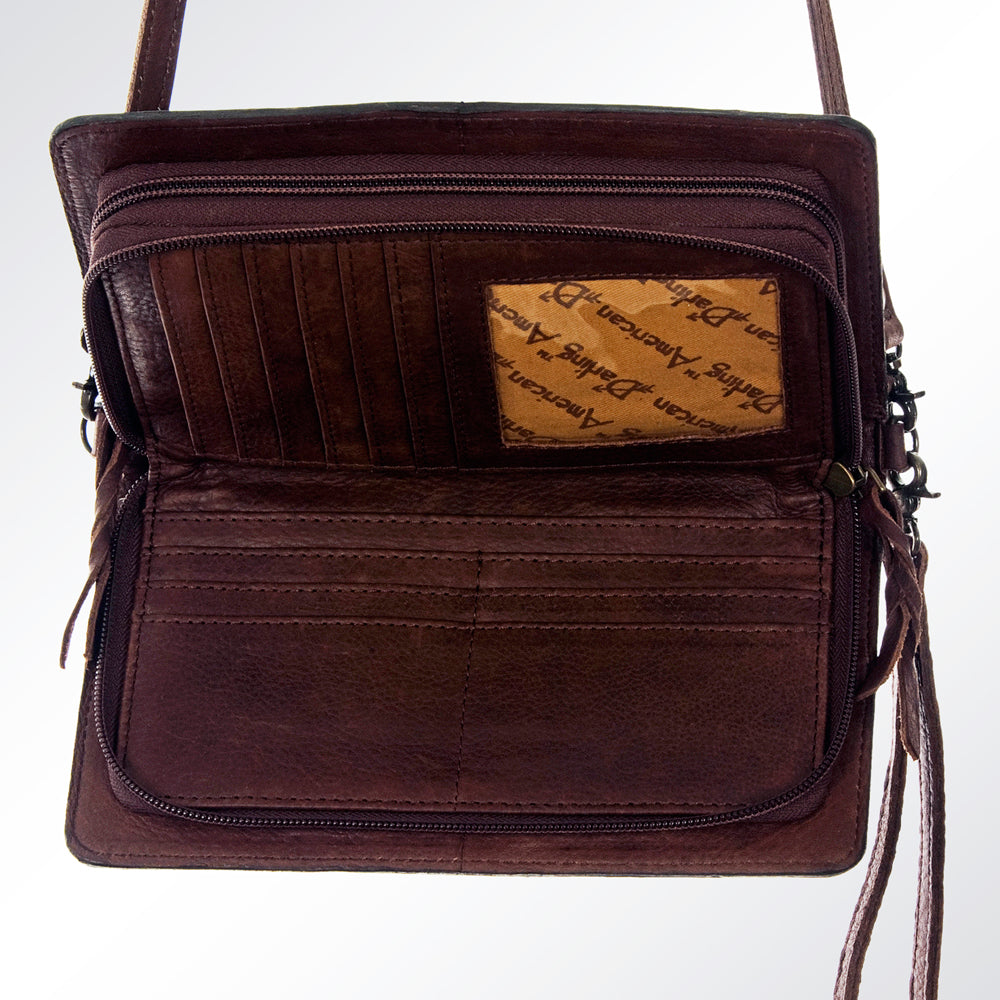 American Darling ADBG558 Wallet Hand Tooled Genuine Leather Women Bag Western Handbag Purse