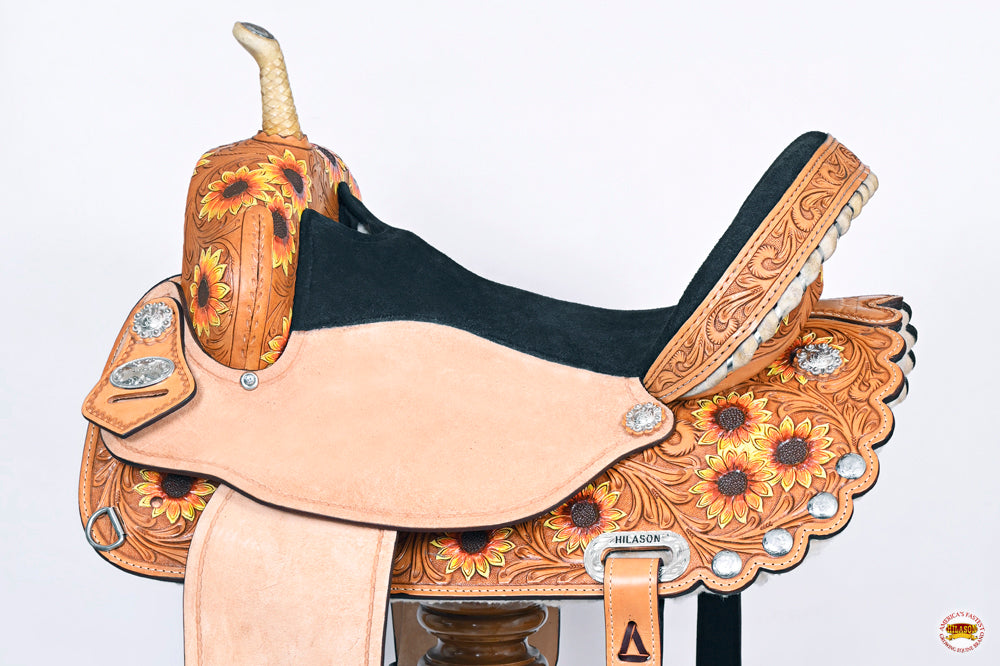 Flex Tree Western Horse Saddle Hilason American Leather Trail Barrel