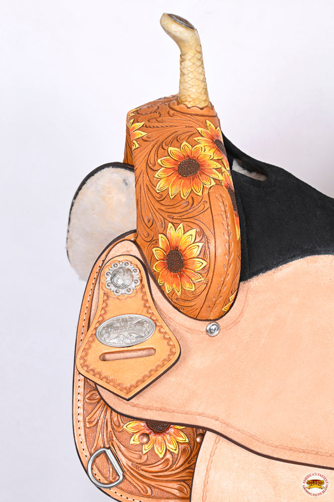 Flex Tree Western Horse Saddle Hilason American Leather Trail Barrel