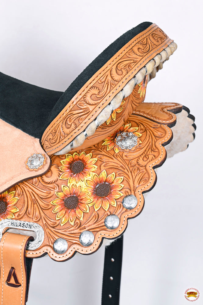 Flex Tree Western Horse Saddle Hilason American Leather Trail Barrel