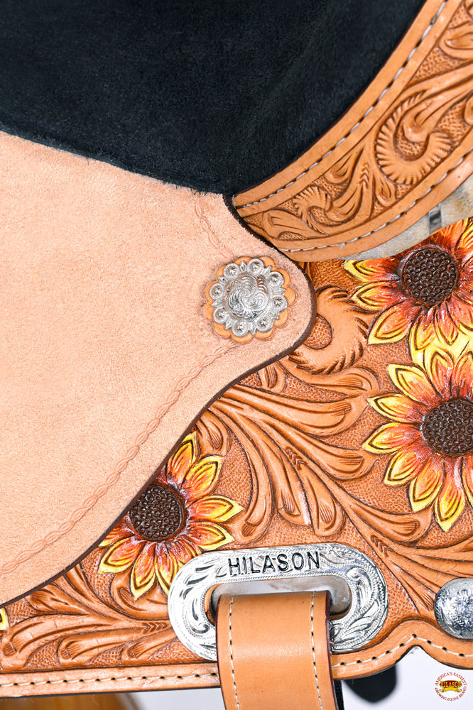 Flex Tree Western Horse Saddle Hilason American Leather Trail Barrel