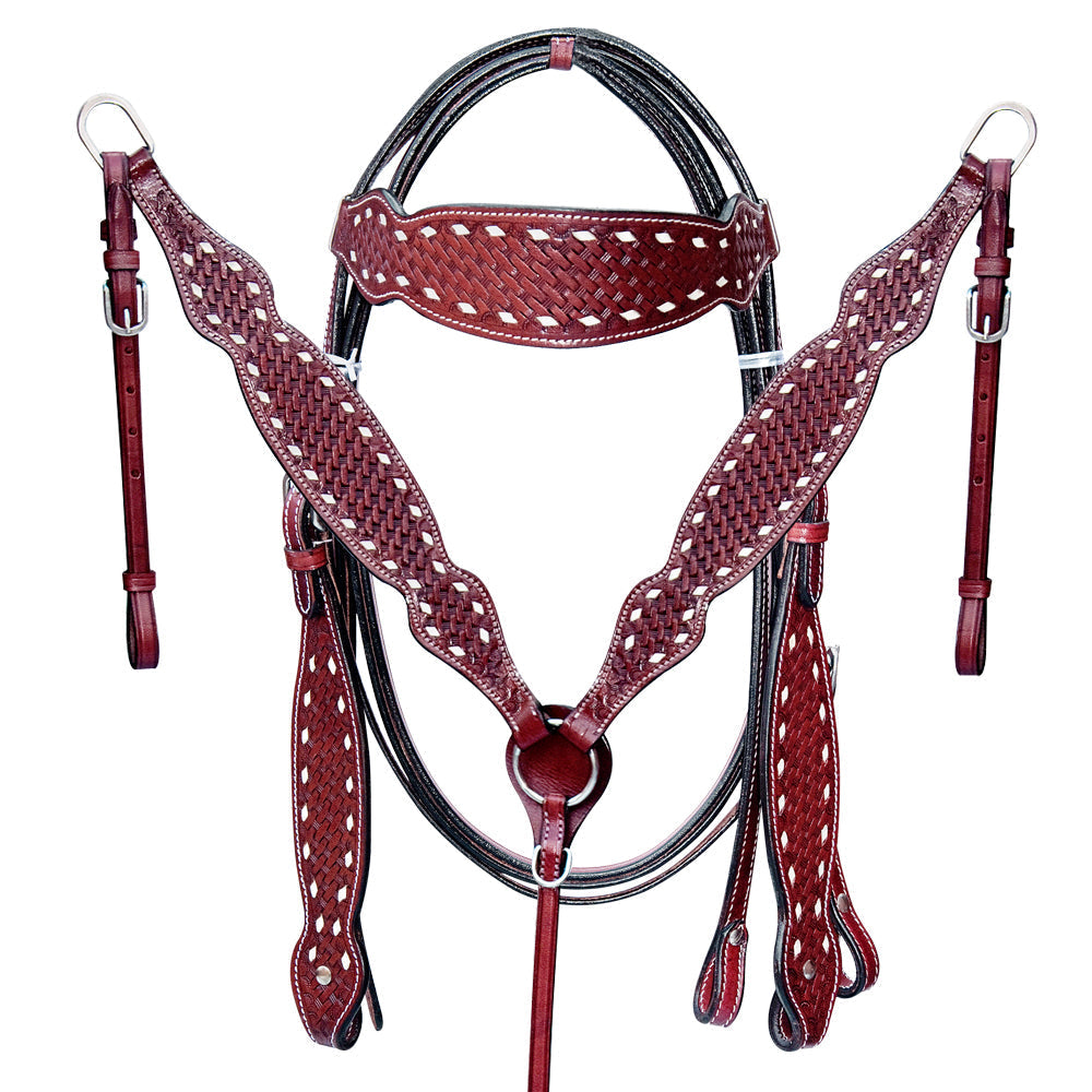 Comfytack Western Horse Ranch Roping Cowboy Saddle Leather Tack Set Brown/Tan