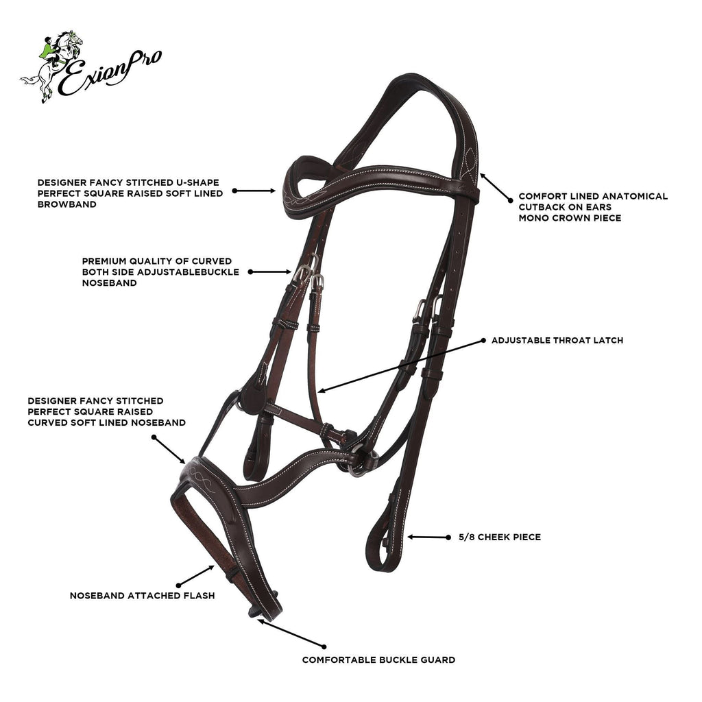 Replacement Noseband of ExionPro Anatomical Combined Flash Bridle with Reins