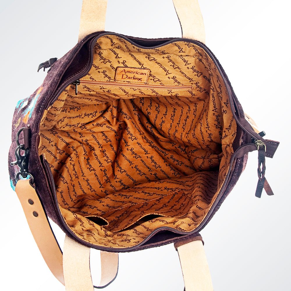 American Darling ADBG573D1 Tote Saddle Blanket Genuine Leather Women Bag Western Handbag Purse