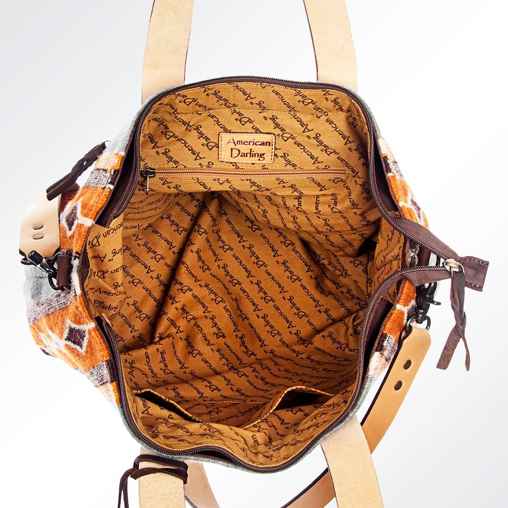 American Darling ADBG573D1 Tote Saddle Blanket Genuine Leather Women Bag Western Handbag Purse