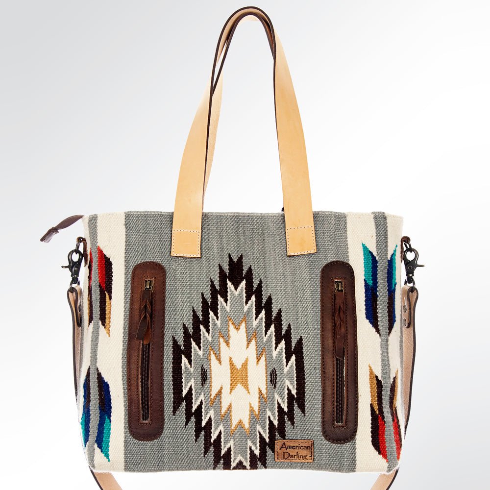 American Darling ADBG573D1 Tote Saddle Blanket Genuine Leather Women Bag Western Handbag Purse