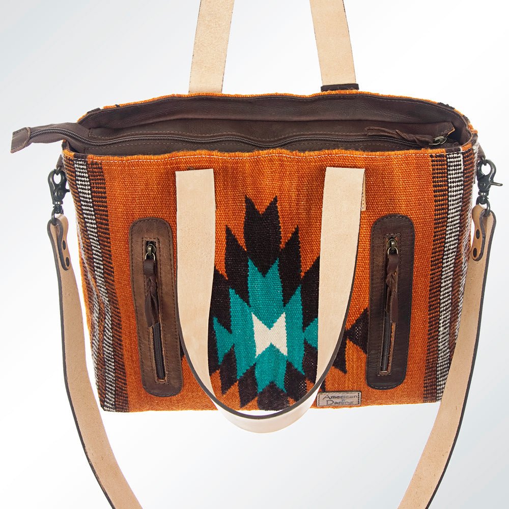 American Darling ADBG573D1 Tote Saddle Blanket Genuine Leather Women Bag Western Handbag Purse