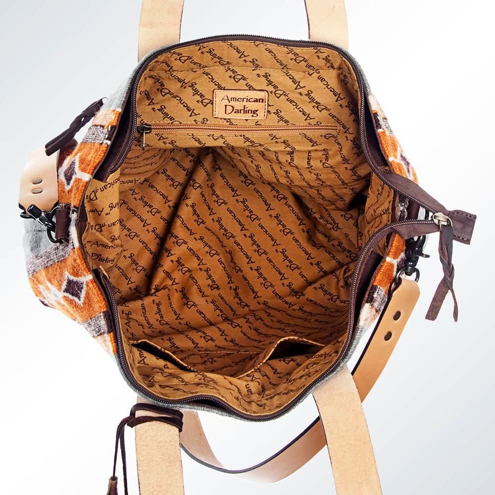 American Darling Tote Saddle Blanket Genuine Leather Women Bag Western Handbag Purse