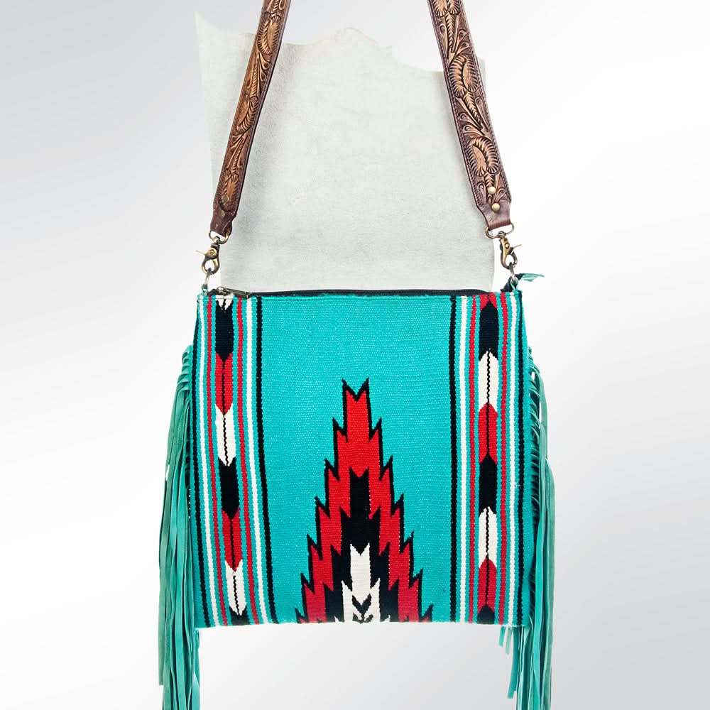 ADBGZ260D1 American Darling Saddle Blanket Hair On Genuine Leather Women Bag Western Handbag Purse